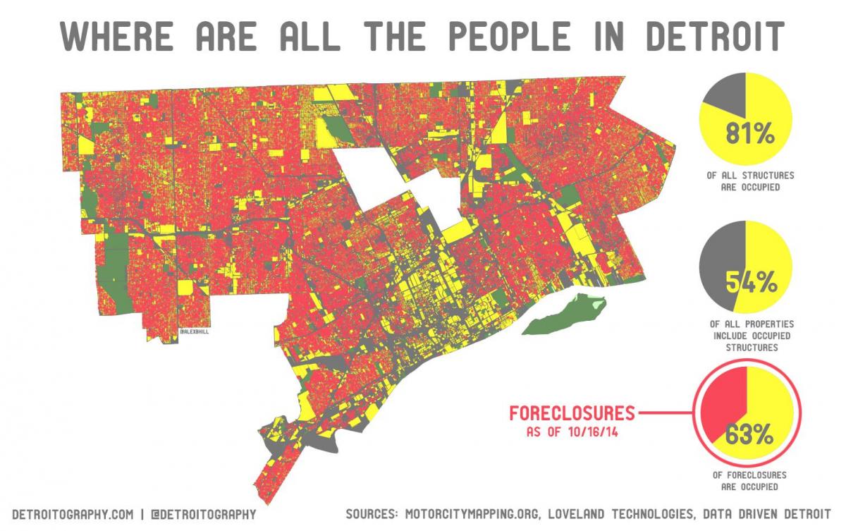 Detroit penduduk peta