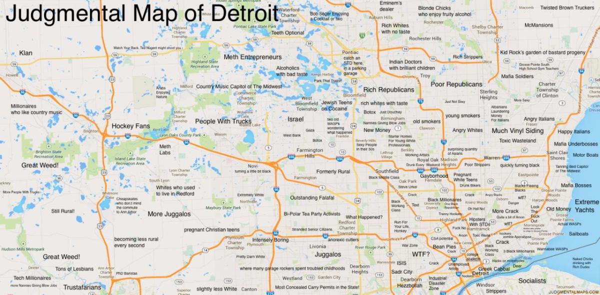 menghakimi peta Detroit