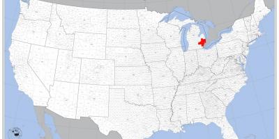 Detroit lokasi di peta